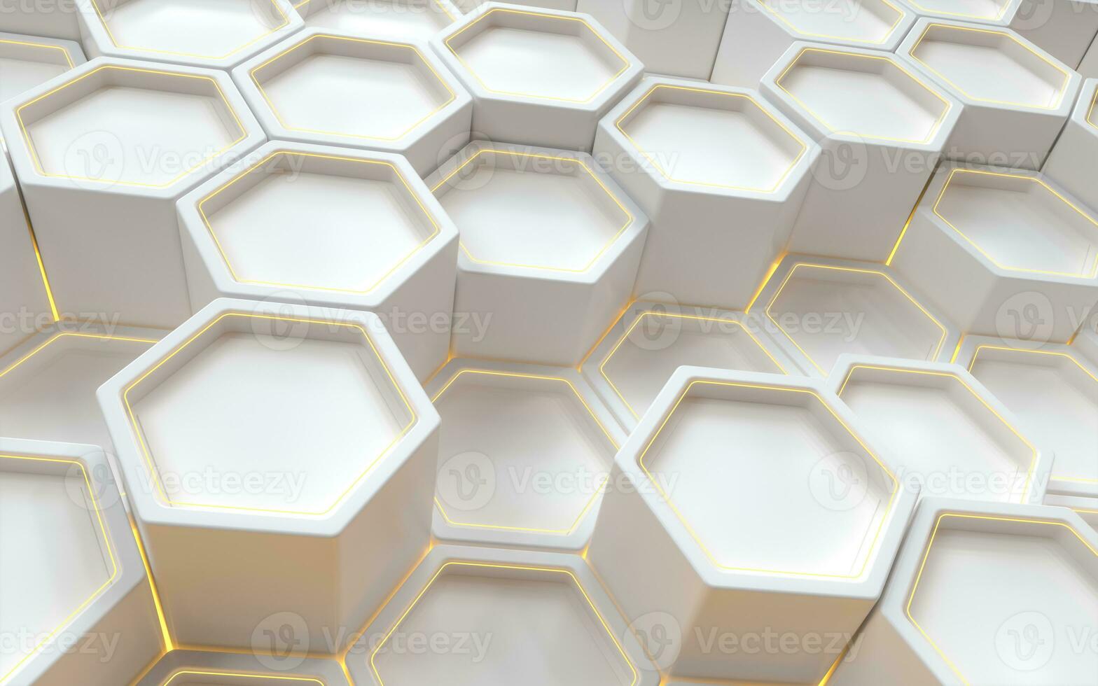 Hexagon geometric background, technology concept, 3d rendering. photo