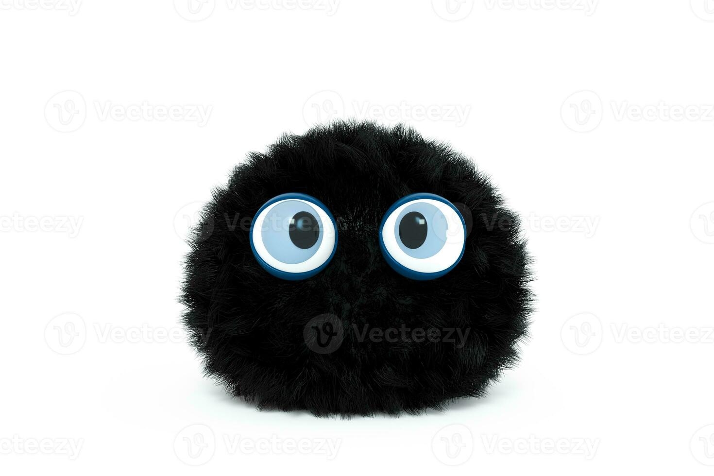 Hairy cartoon character with white background, 3d rendering. photo