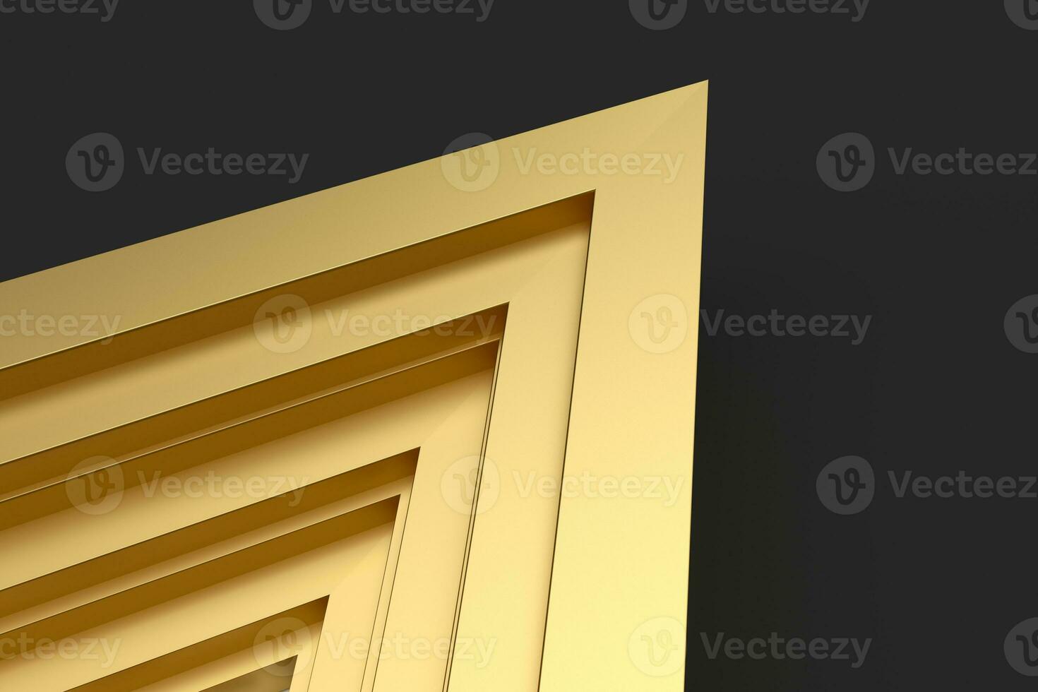 Polished triangle metal frame, 3d rendering. photo