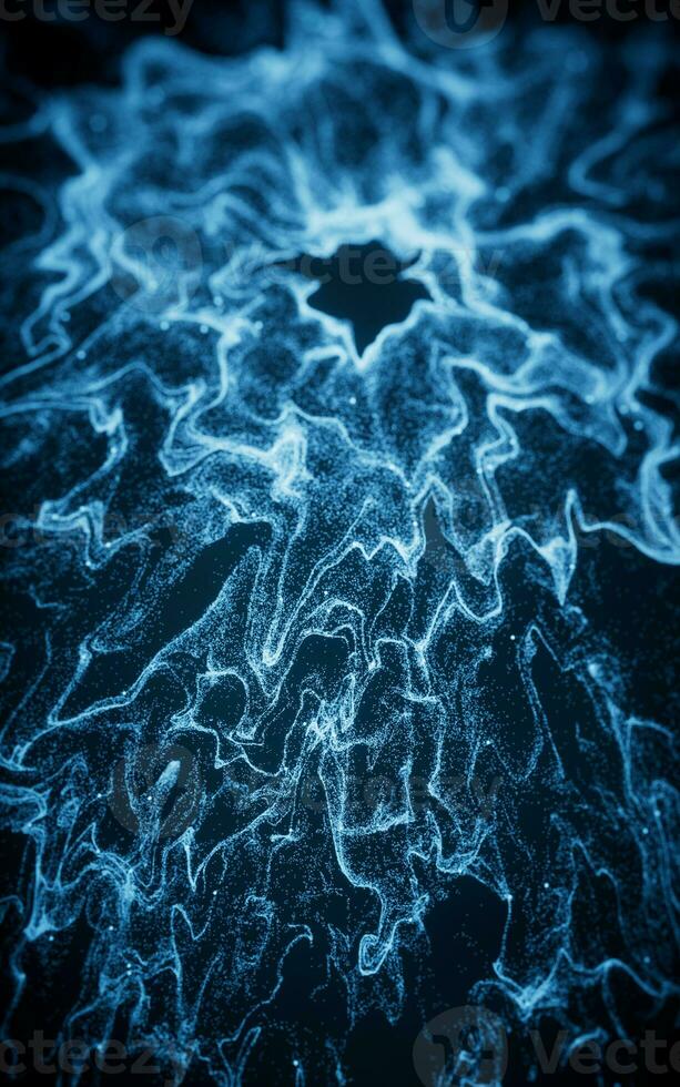 Abstract particles with wave pattern, 3d rendering. photo