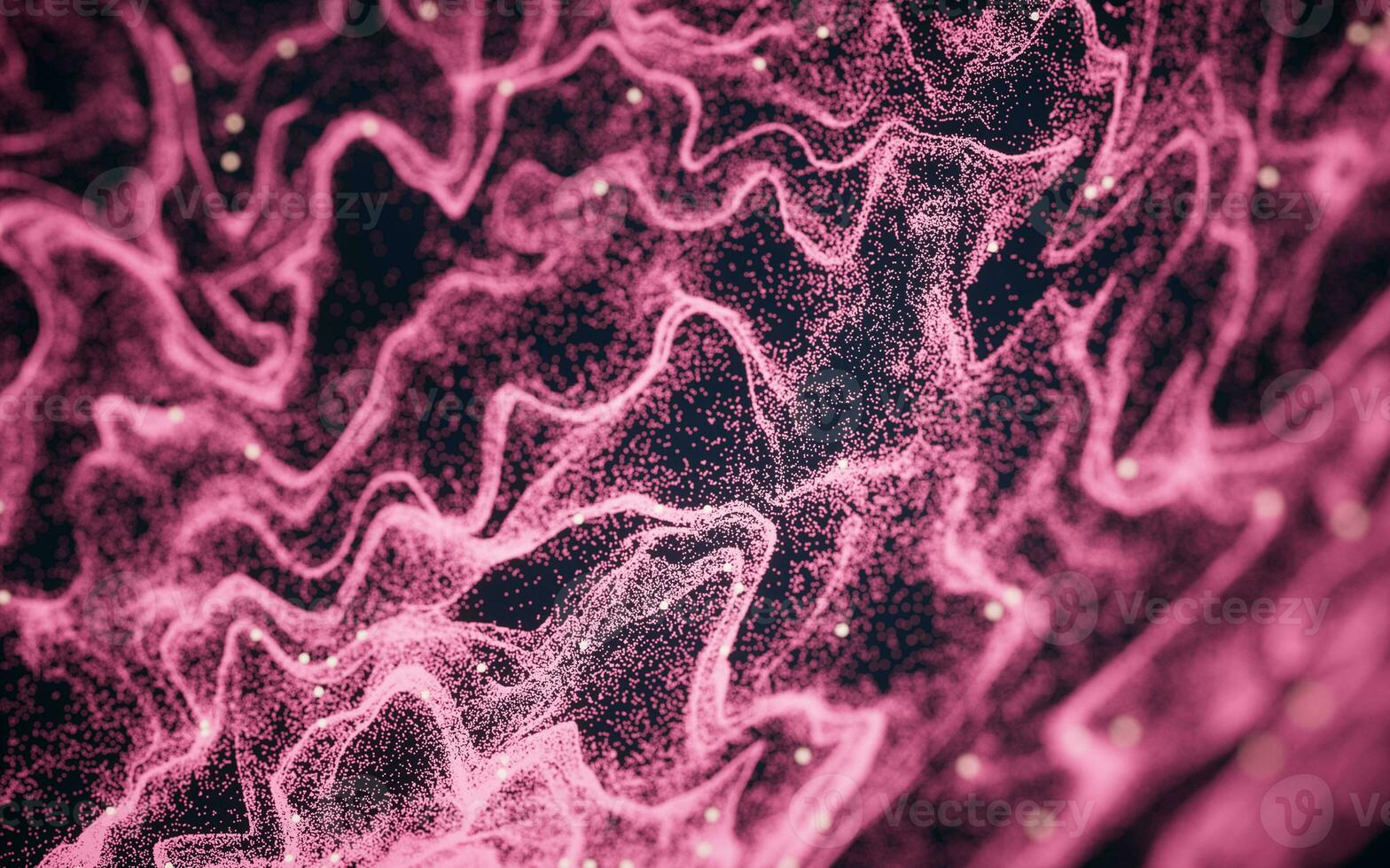 Abstract particles with wave pattern, 3d rendering. photo