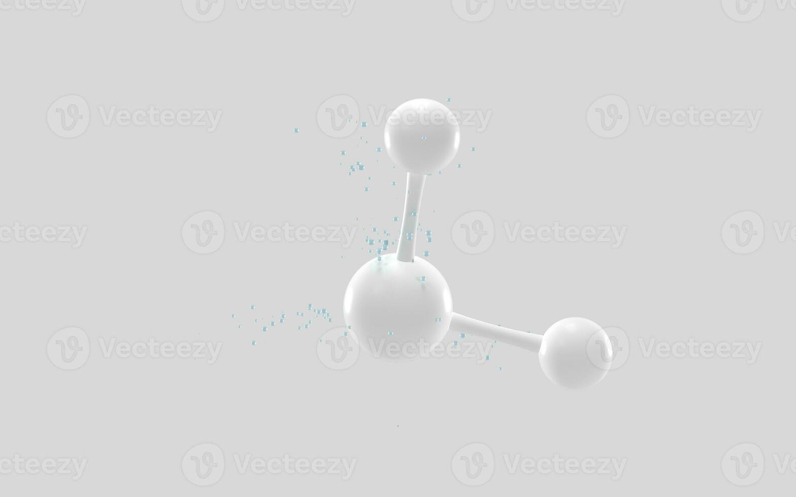 sencillez químico molécula con blanco fondo, 3d representación. foto