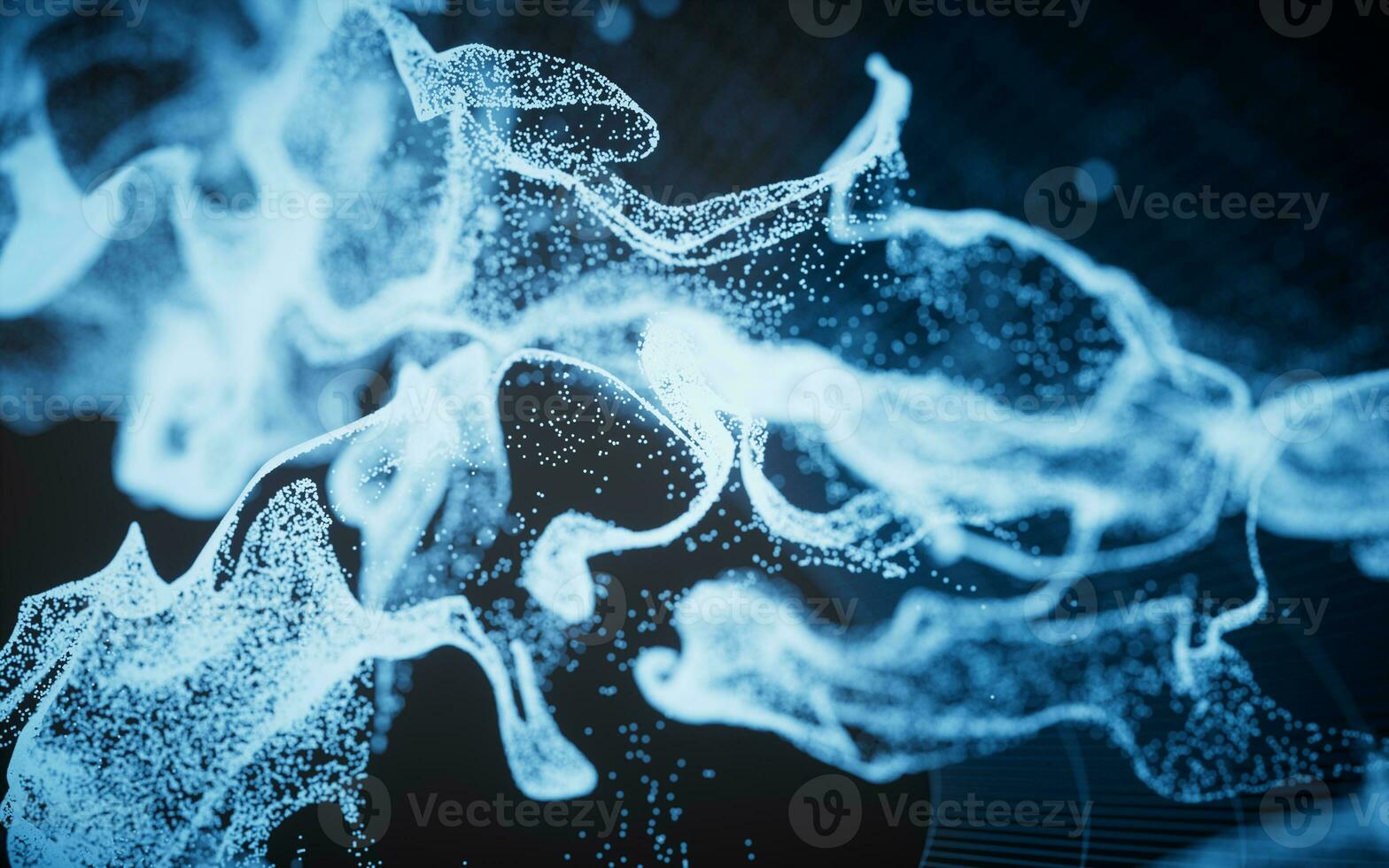 Abstract particles with wave pattern, 3d rendering. photo