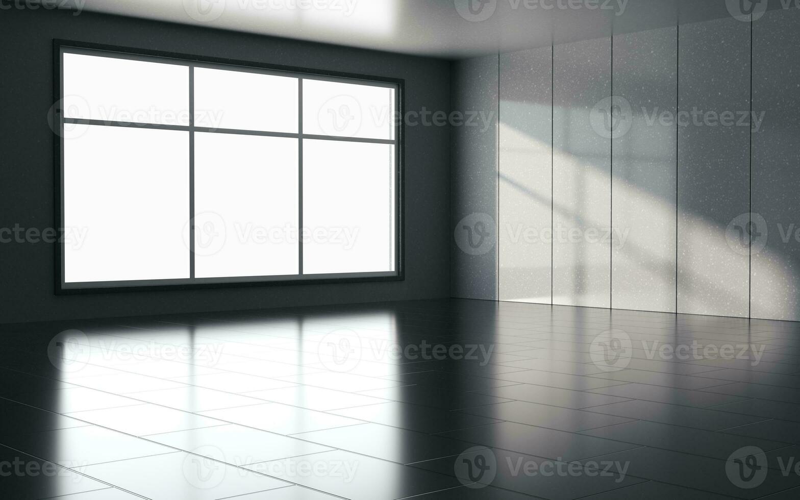 Shadow in the empty room, 3d rendering. photo