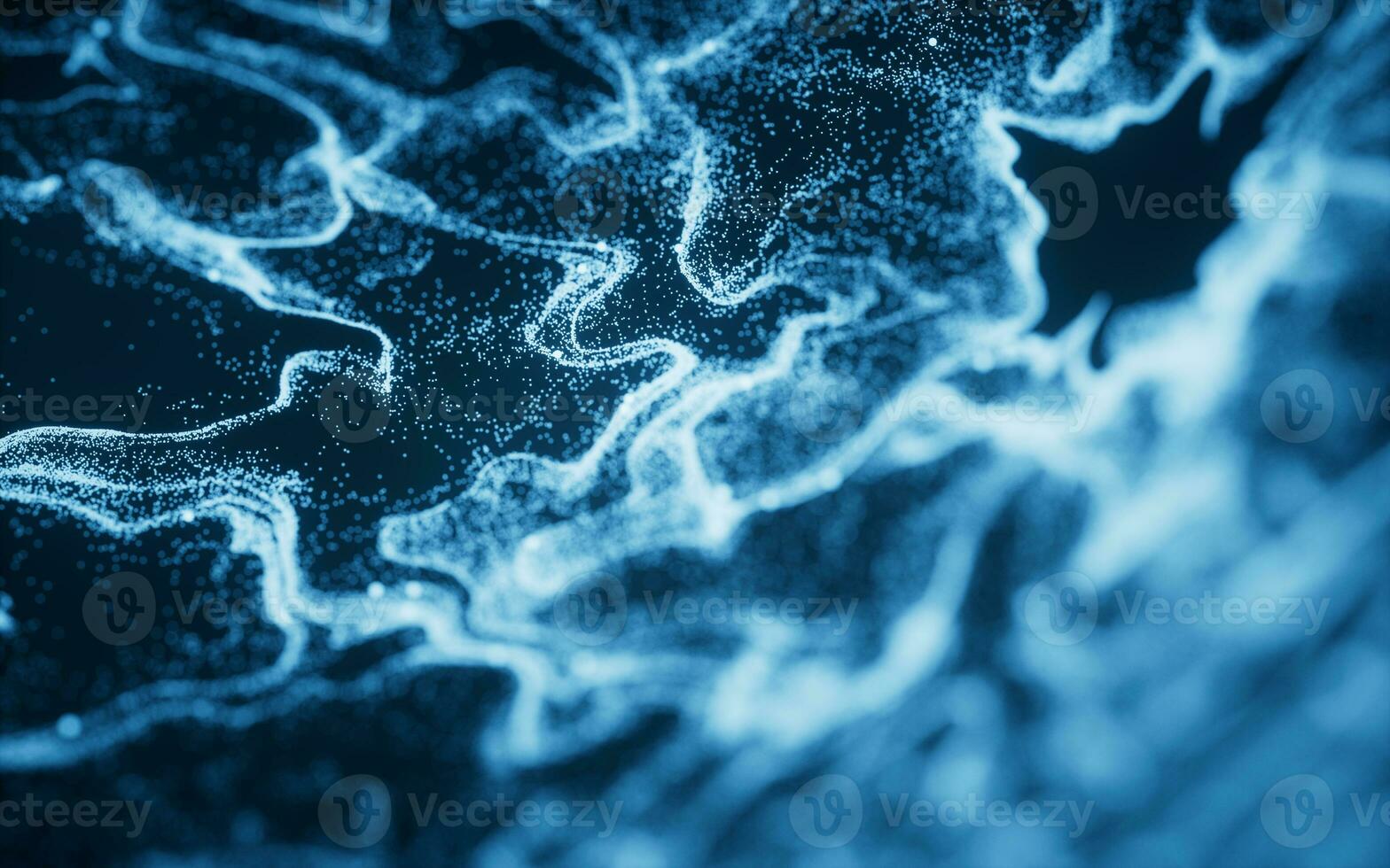 Abstract particles with wave pattern, 3d rendering. photo