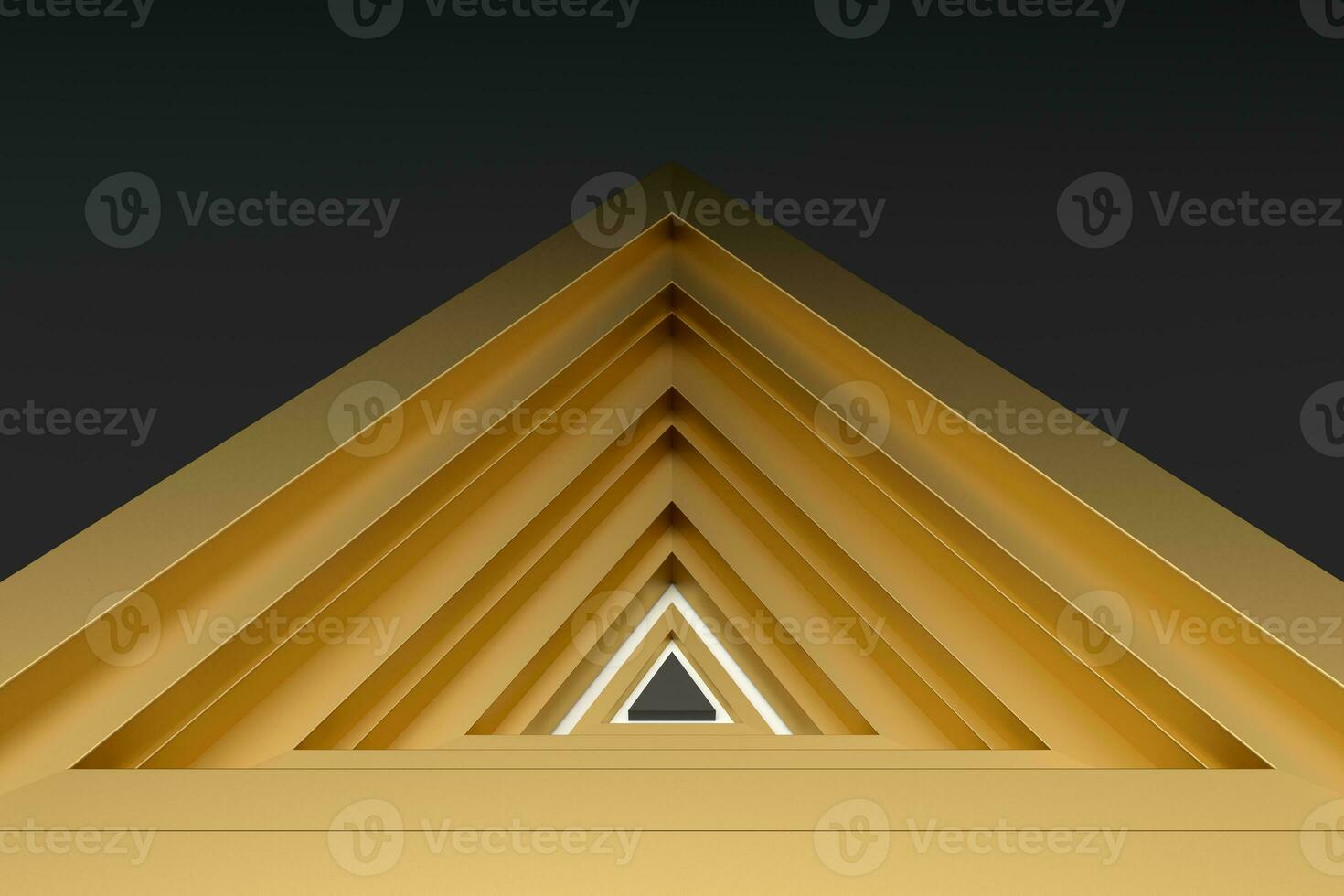 Polished triangle metal frame, 3d rendering. photo