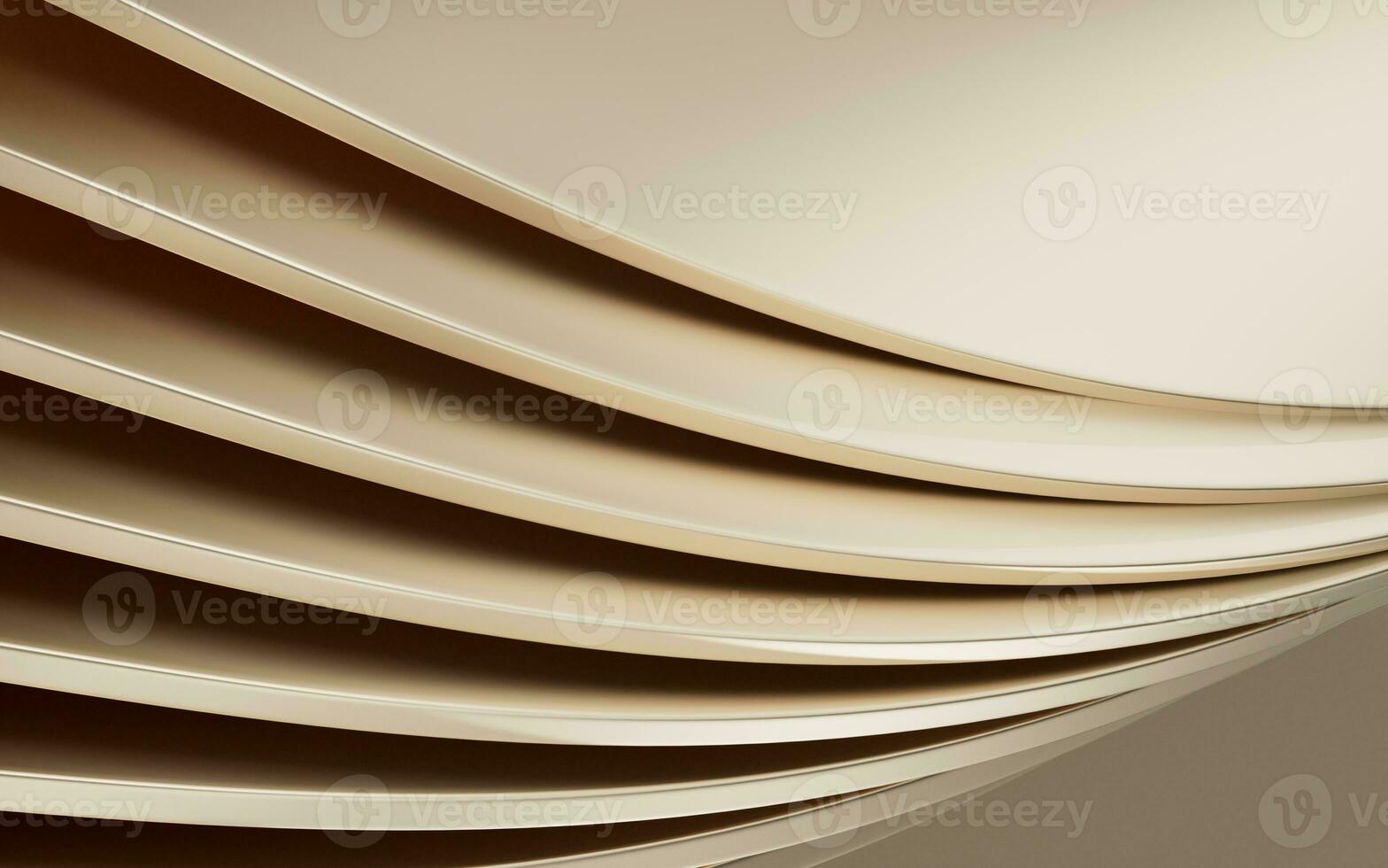 Abstract metal curves with white background, 3d rendering. photo