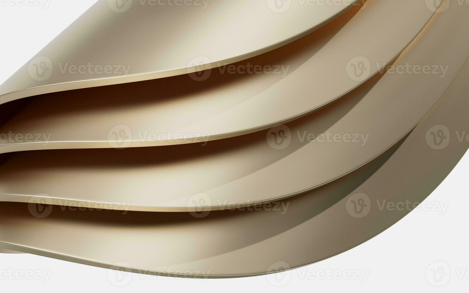 Abstract metal curves with white background, 3d rendering. photo