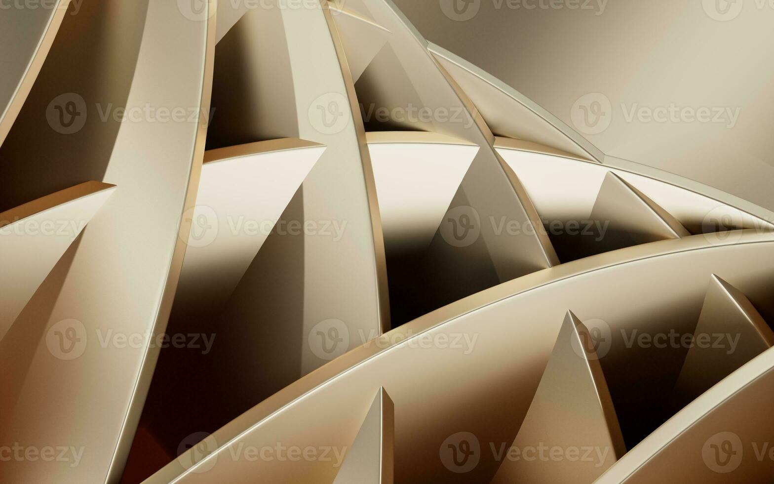 Abstract metal curves with white background, 3d rendering. photo