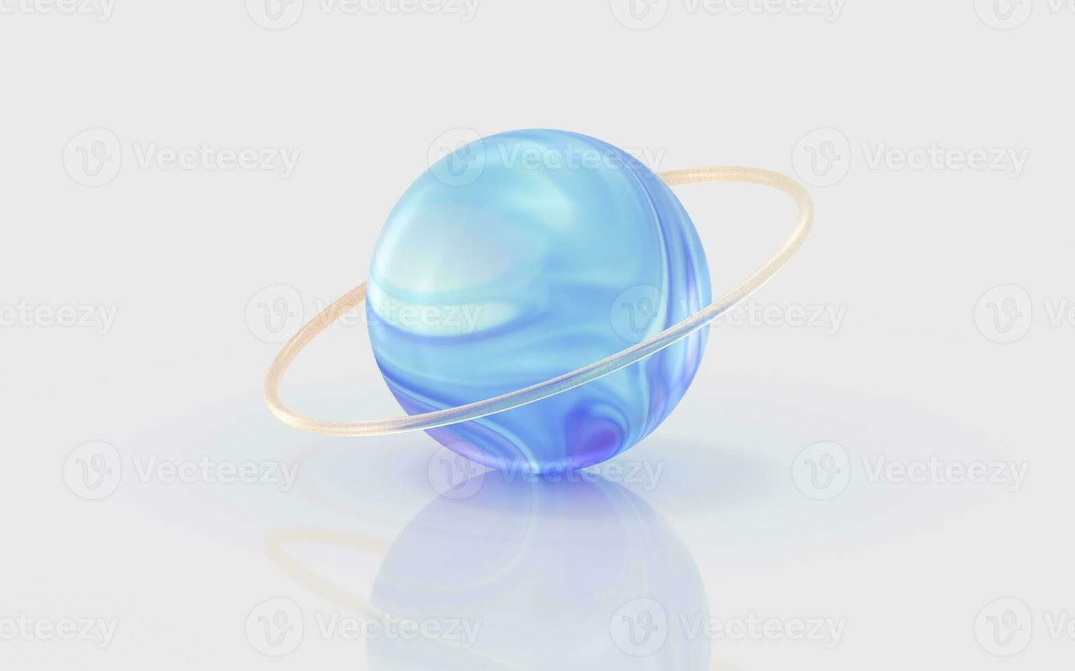 Gradient glass ball with white background, 3d rendering. photo
