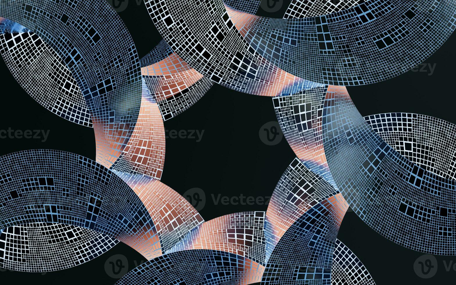 Abstract curve geometry background, 3d rendering. photo