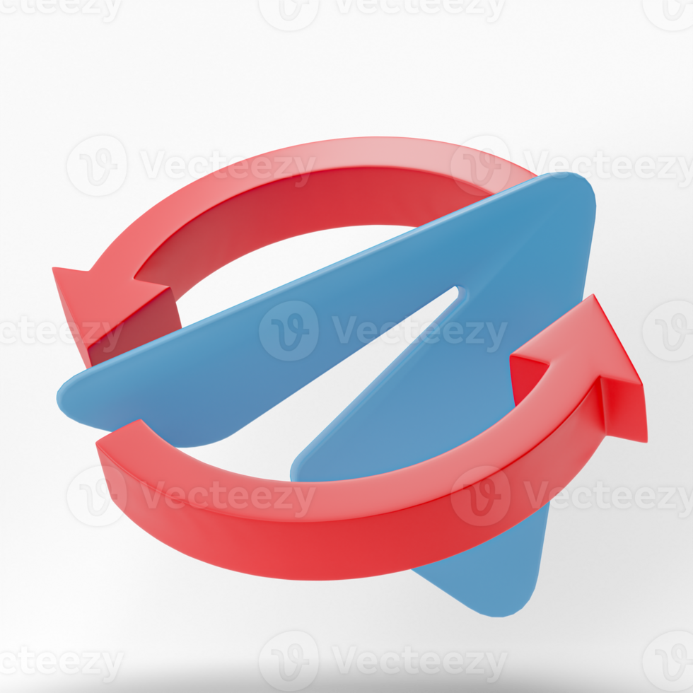3d resa. ricaricare con telegramma App icona isolato su trasparente sfondo. telegramma è un in linea sociale media Rete. png