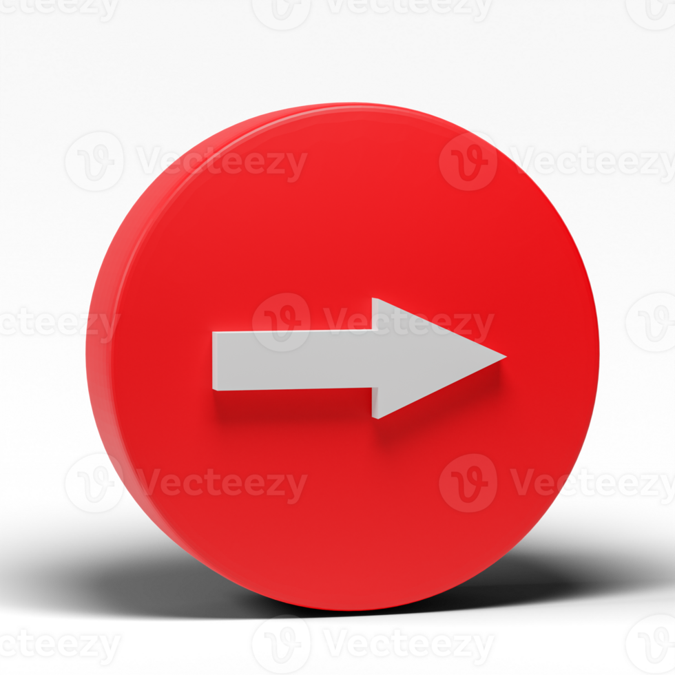 3D rendering, Arrow pointer in circle isolated on transparent background. Cartoon minimal style. png