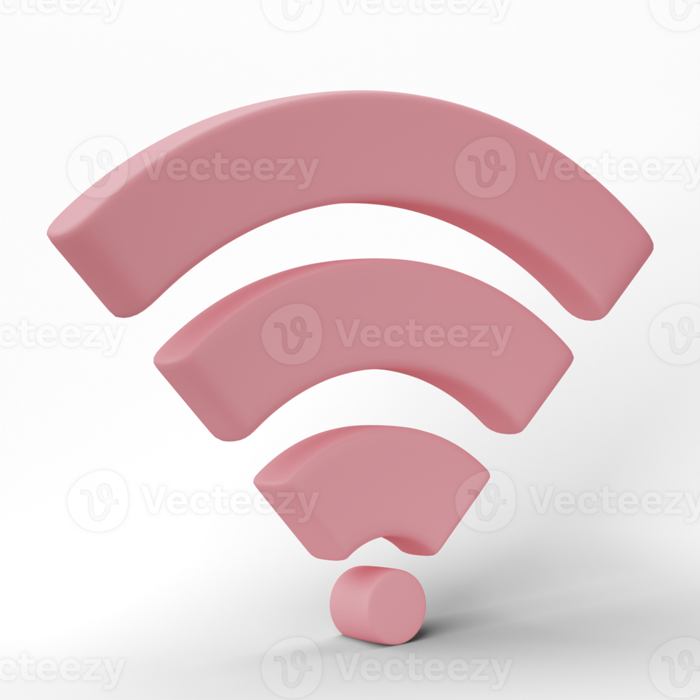 3d rendering, Icon Wi-Fi, wireless internet network symbol isolated on transparent background png