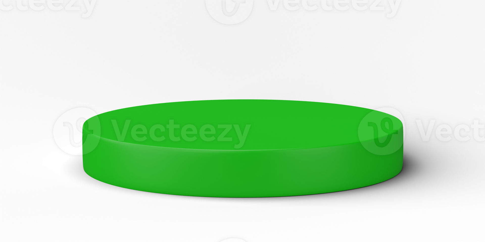 3D, Green cylinder podium display scene of minimal geometric platform base isolated on transparent background png file.