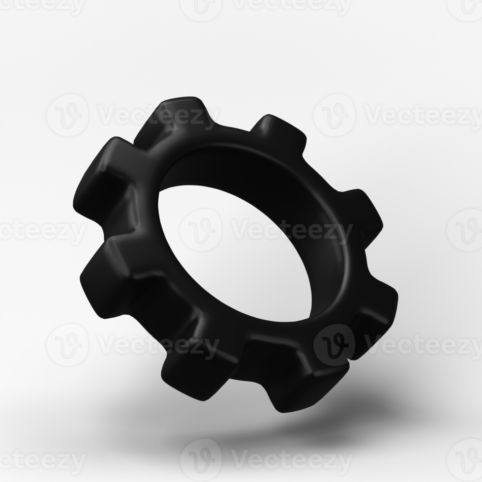 Cogwheel Gear icon isolated on transparent background. 3D render png