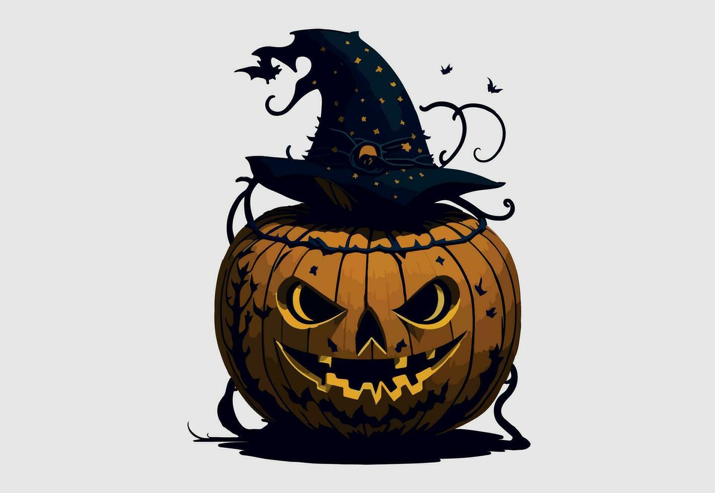 Pro vector mano dibujado plano Víspera de Todos los Santos calabaza ilustración