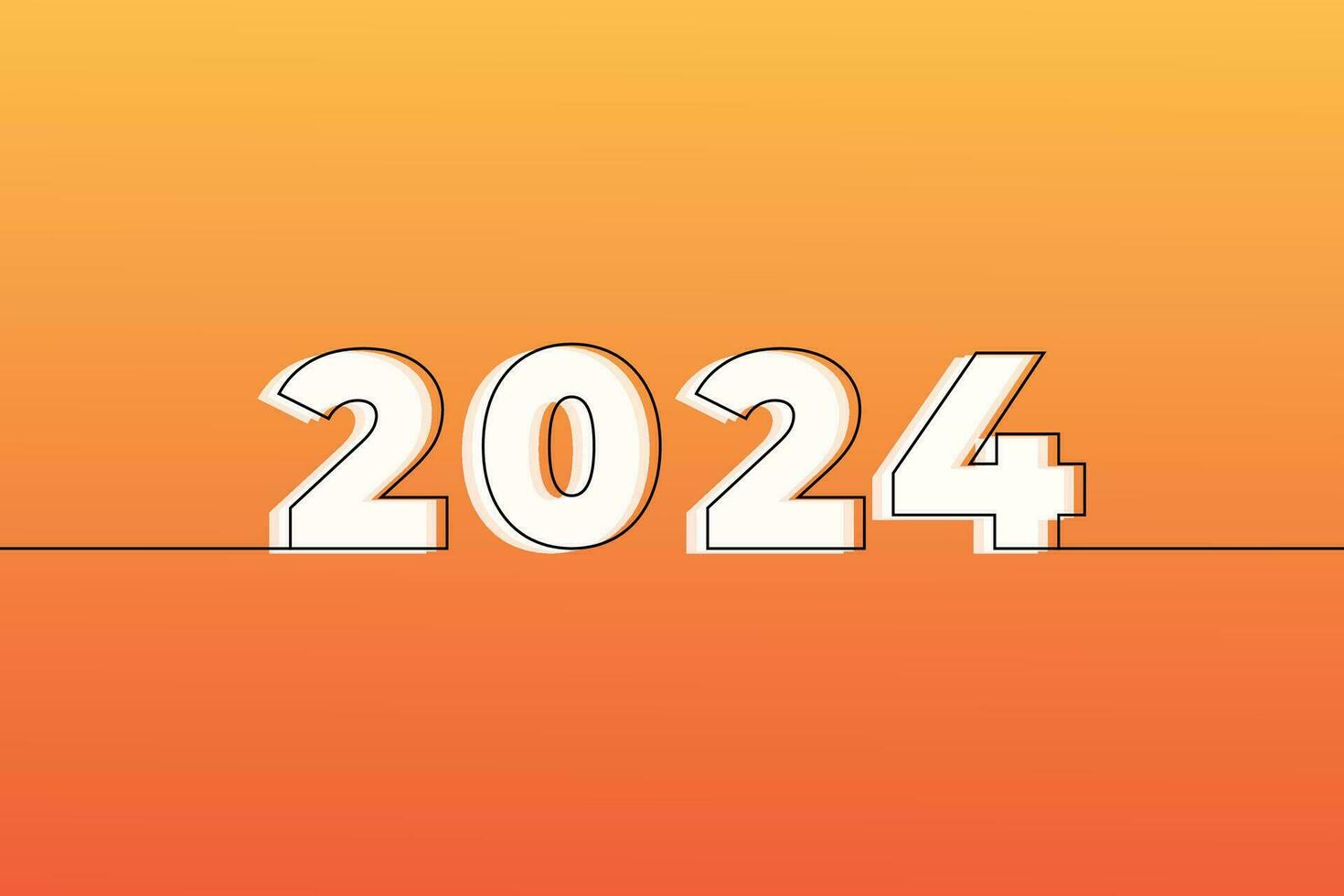 2024 number with pattern shapes for Happy New Year vector