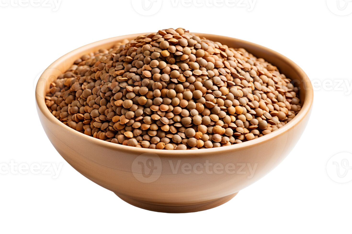 lentils seeds in the bowl on isolated background.Healthy and vegan concept.Created with Generative AI technology. png