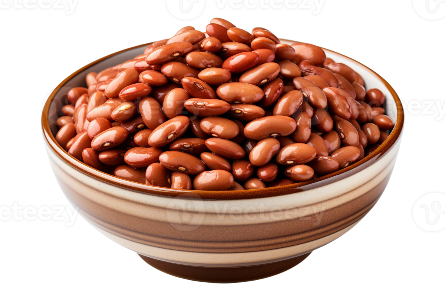 Red beans in the bowl on isolated background.Healthy and vegan concept.Created with Generative AI technology. png