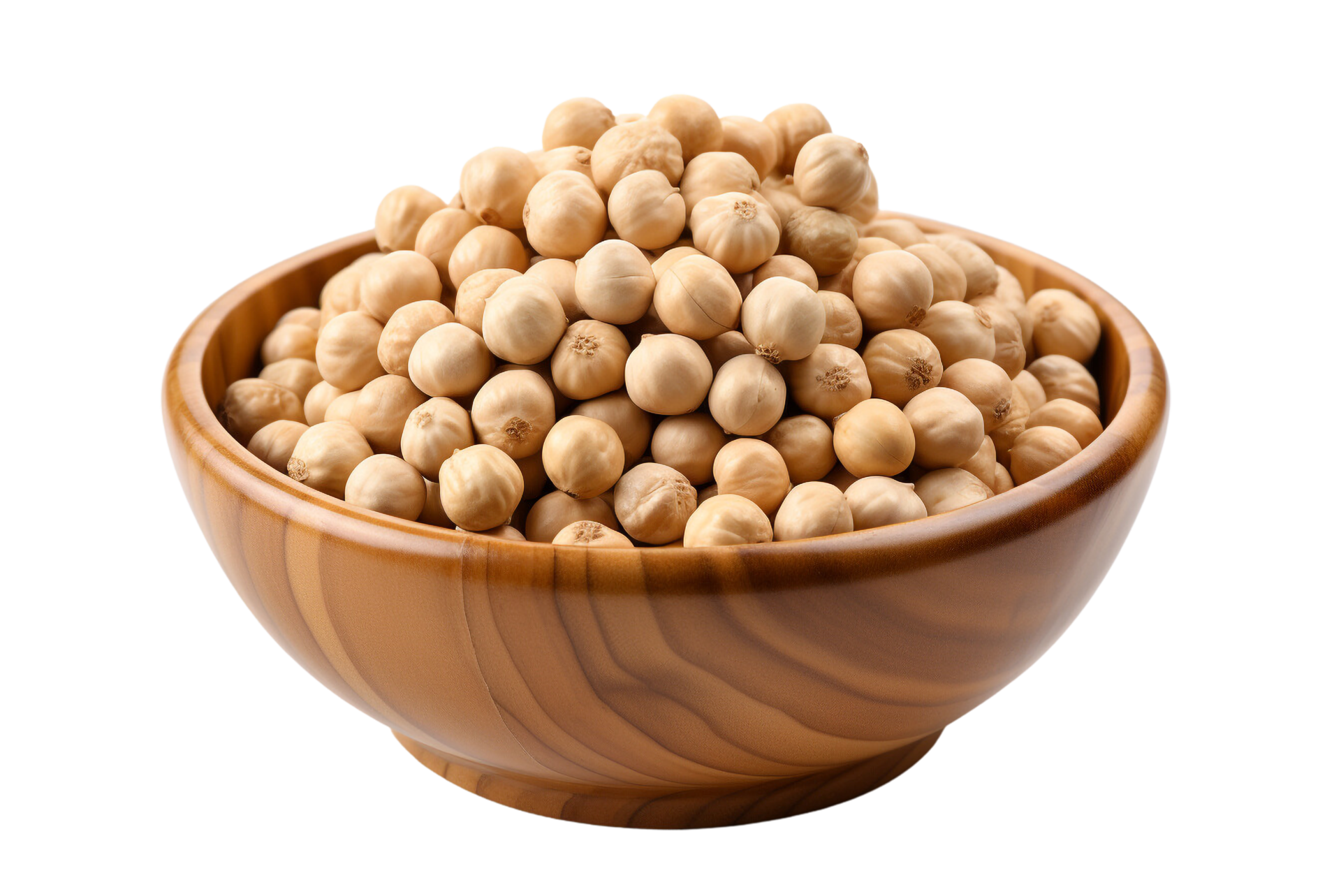 Chickpeas in the bowl on isolated background.Healthy and vegan concept
