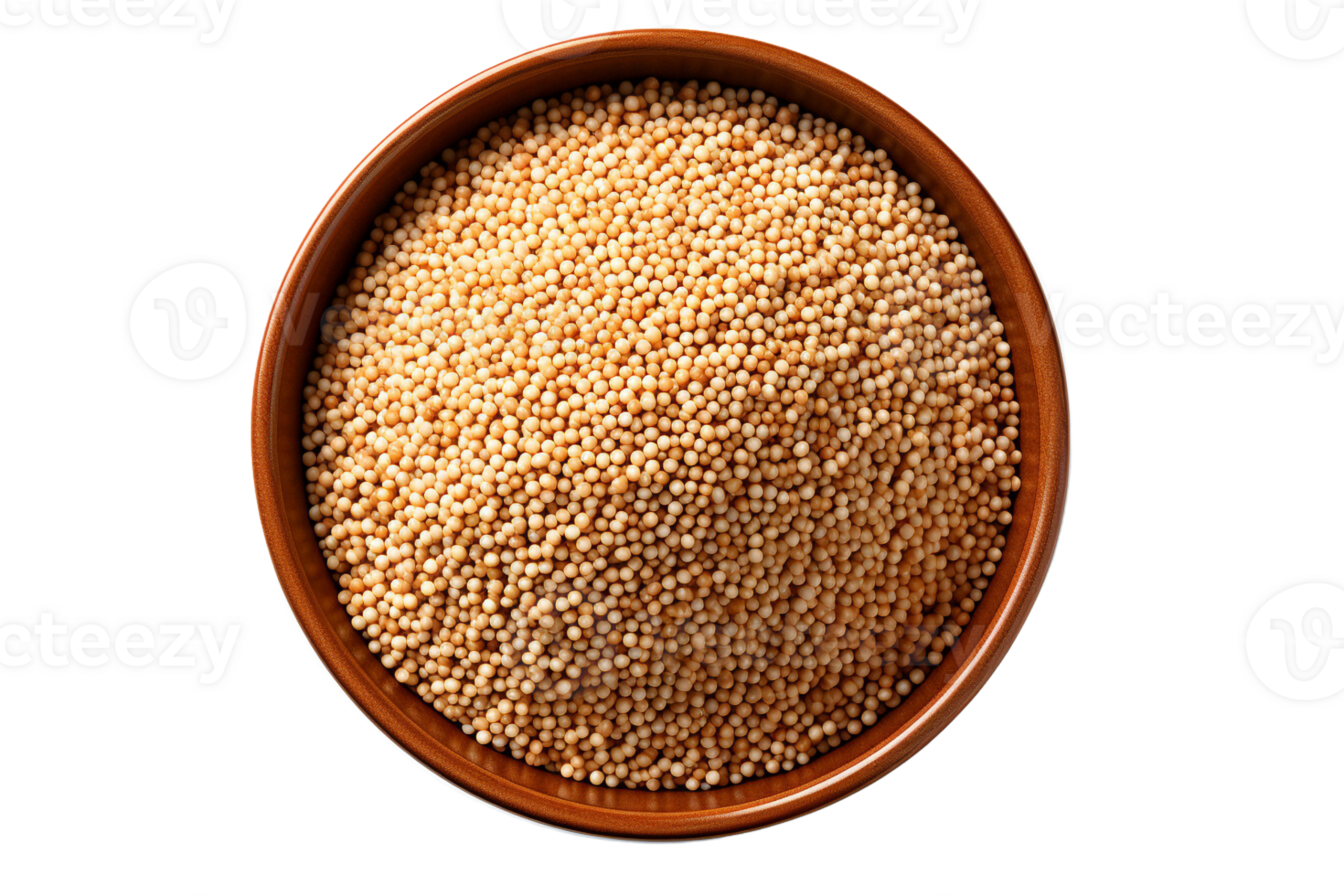 Quinoa in the bowl on isolated background.Healthy and vegan concept.Created with Generative AI technology. png