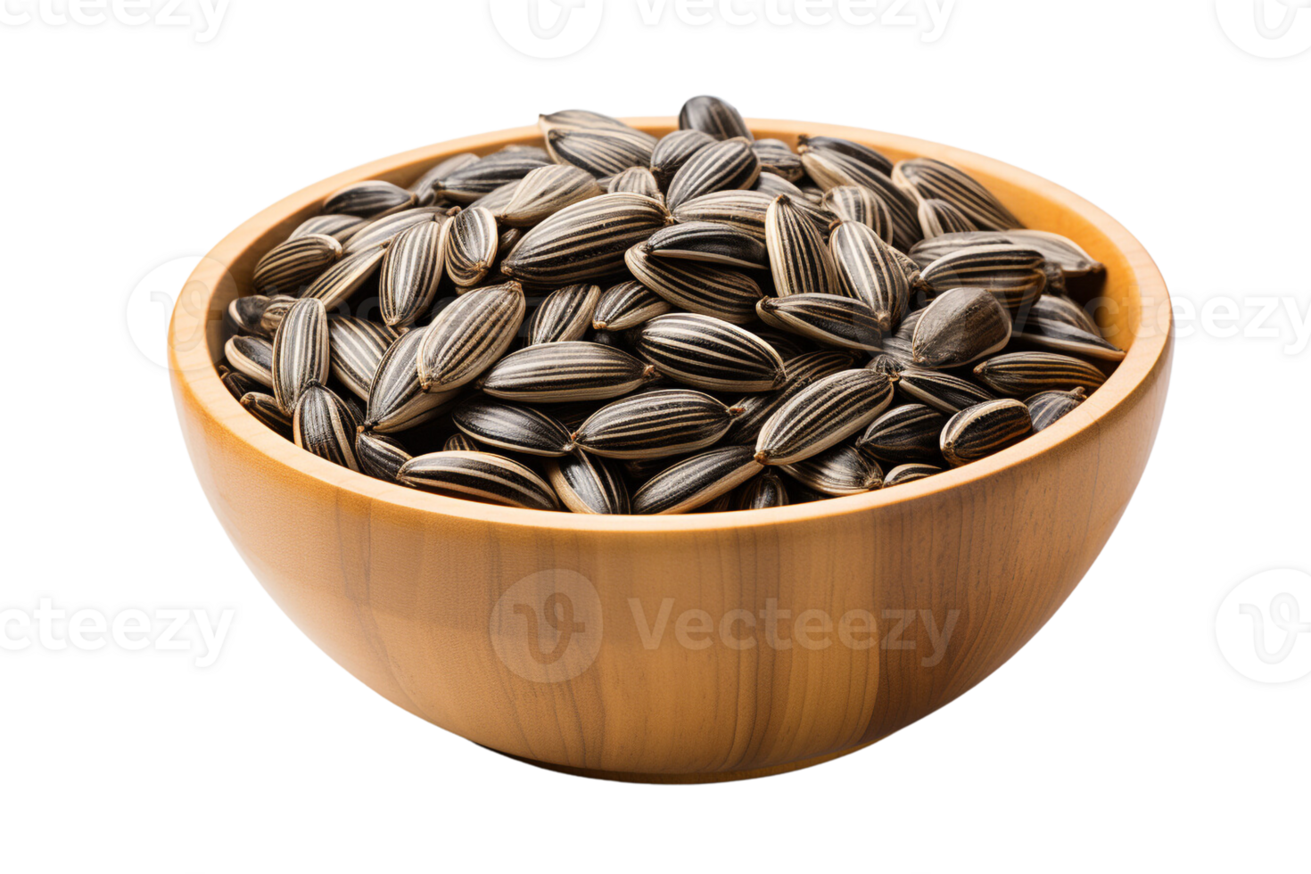 Sunflower seeds in the bowl on isolated background.Healthy and vegan concept.Created with Generative AI technology. png