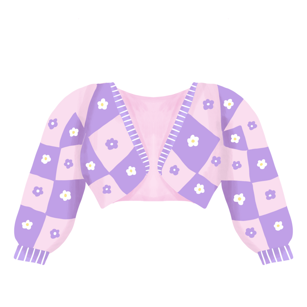 mignonne femelle cardigan chandail illustration png