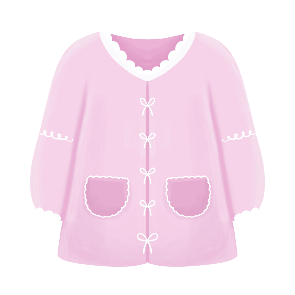 cute female cardigan sweater illustration png