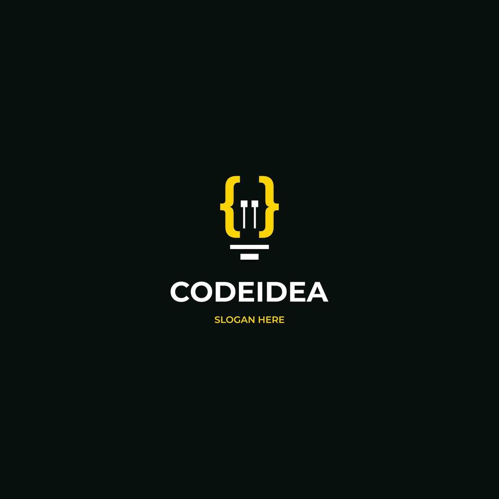código idea logo diseño moderno concepto vector