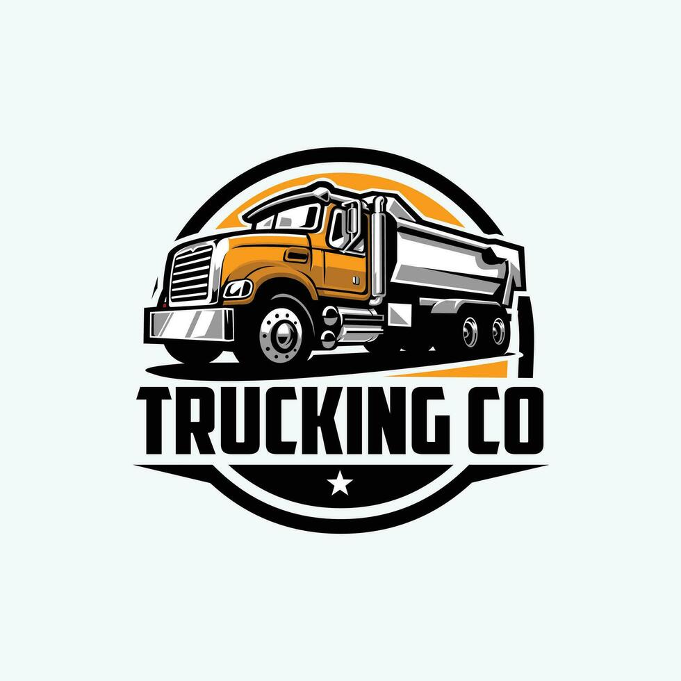 Trucking Company Badge Circle Emblem Vector Logo Template Set Isolated in White Background