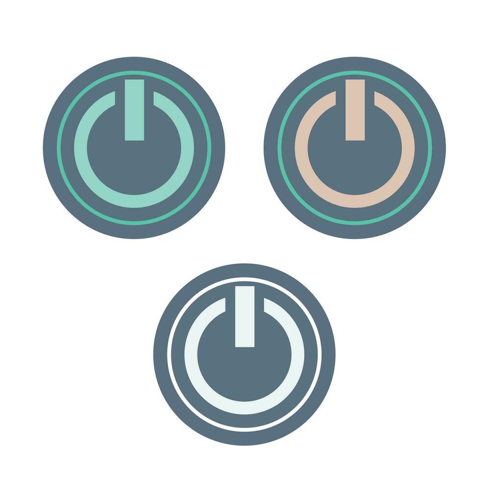 en apagado poder botón. cambiar en cambiar apagado icono. prensa comienzo botón firmar aislado en blanco antecedentes. en apagado vector circulo símbolo.