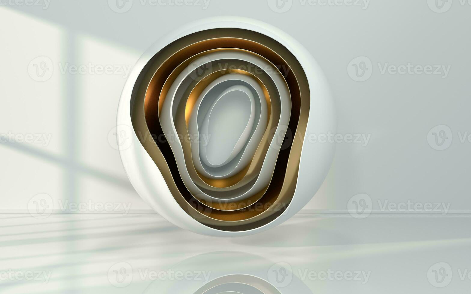 Abstract geometry with white room, 3d rendering. photo