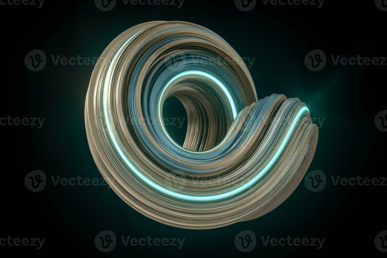 Colorful round geometry, gradient curve background, 3d rendering. photo