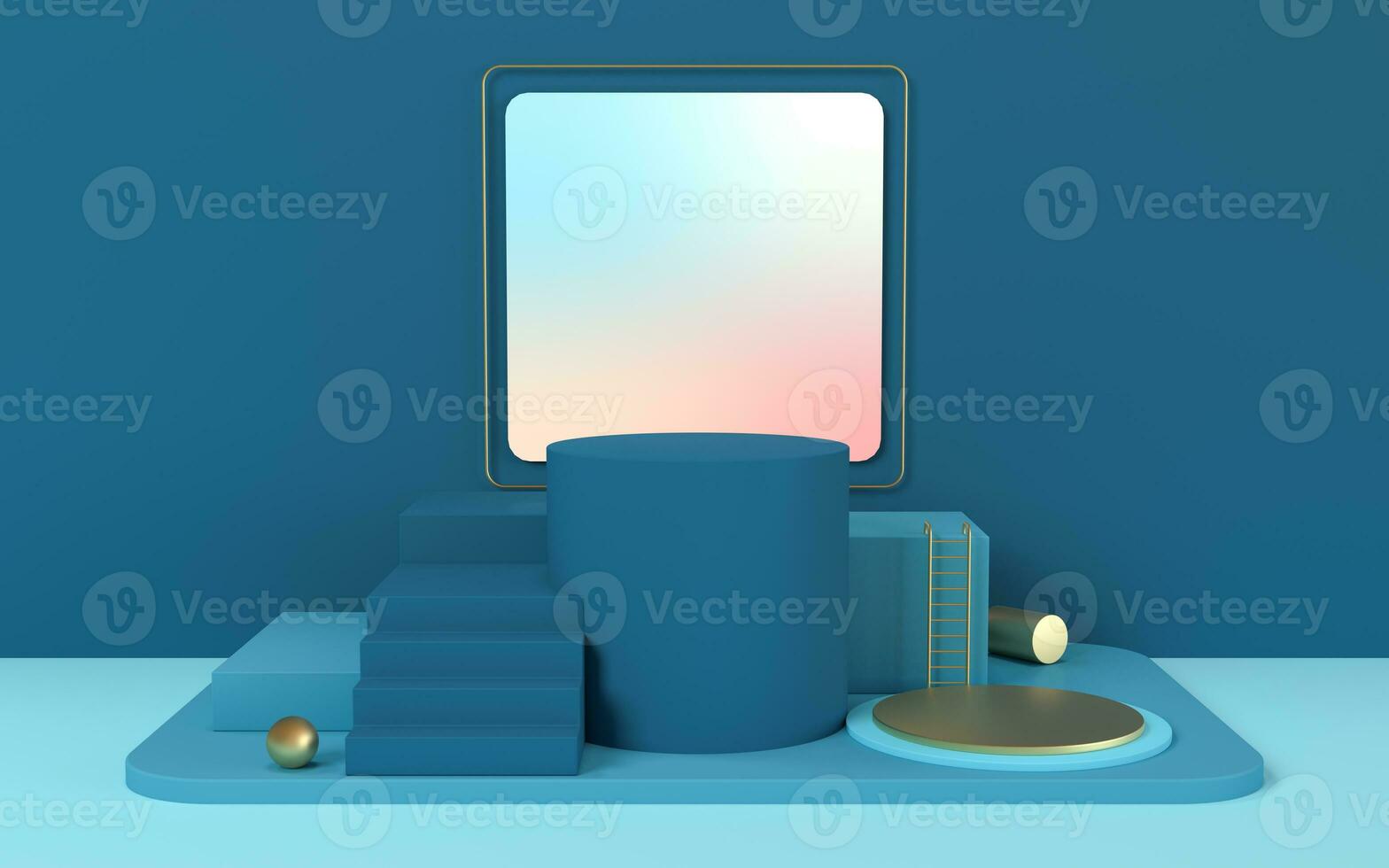 Empty creative stage, object podium, 3d rendering. photo