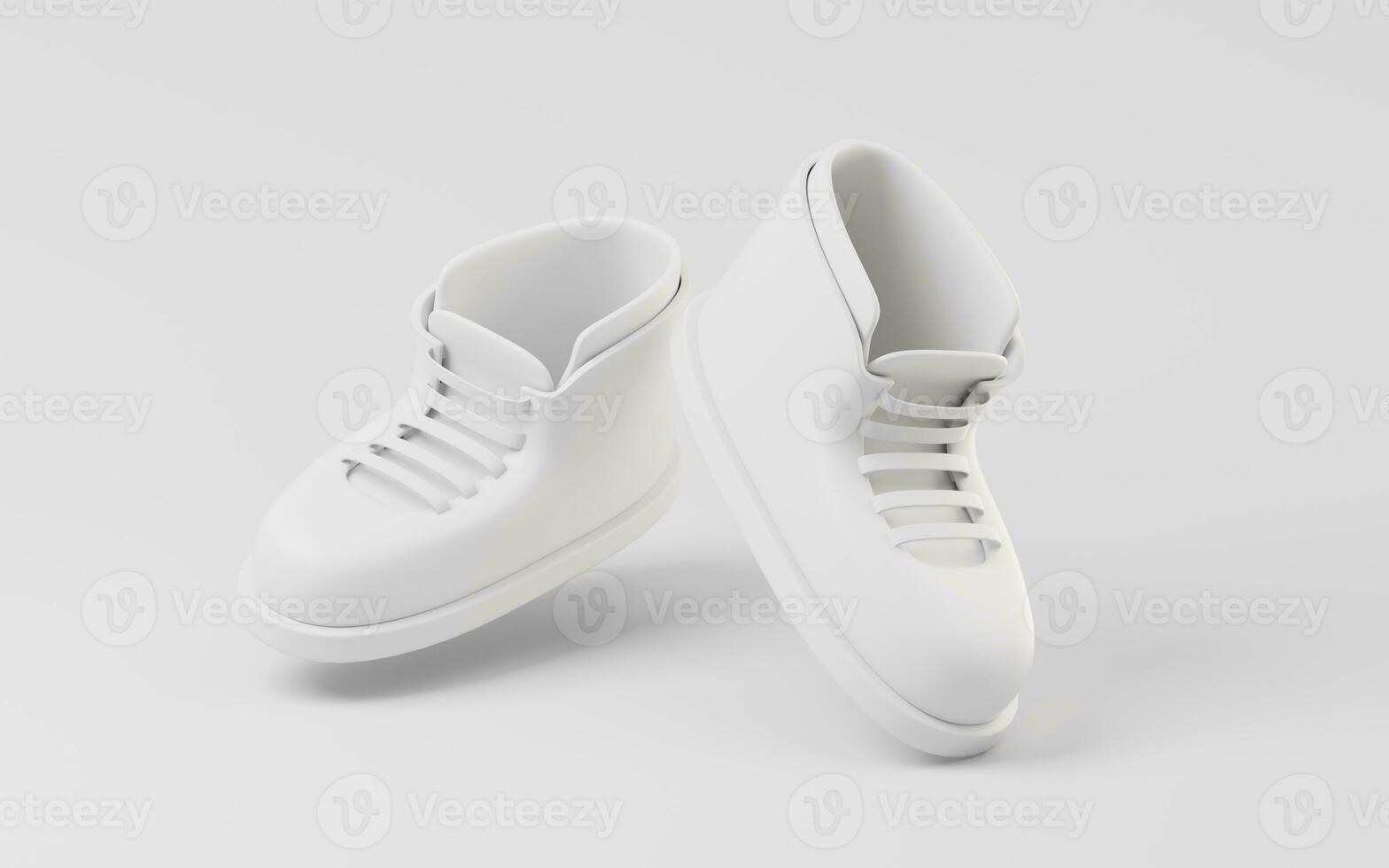 A pair of casual shoes with white background, 3d rendering. photo