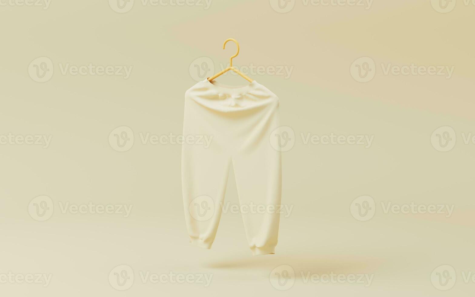 A pair of trousers with yellow background, 3d rendering. photo