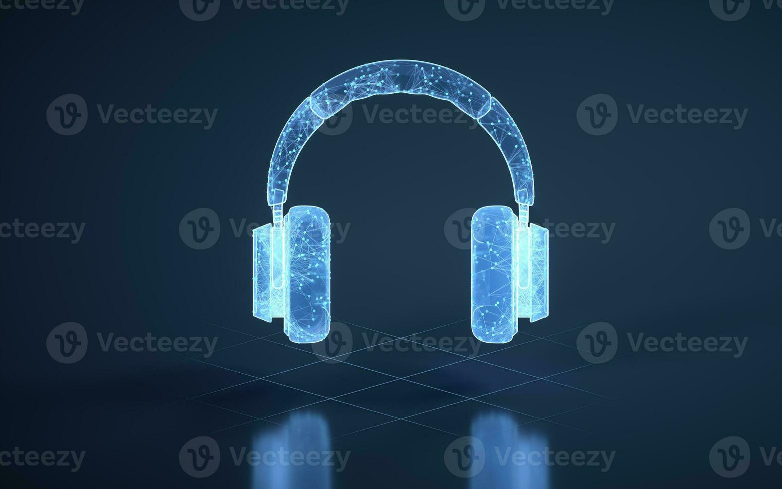 auriculares juego de azar auriculares, 3d representación. escuchando audio electrónico dispositivo. foto