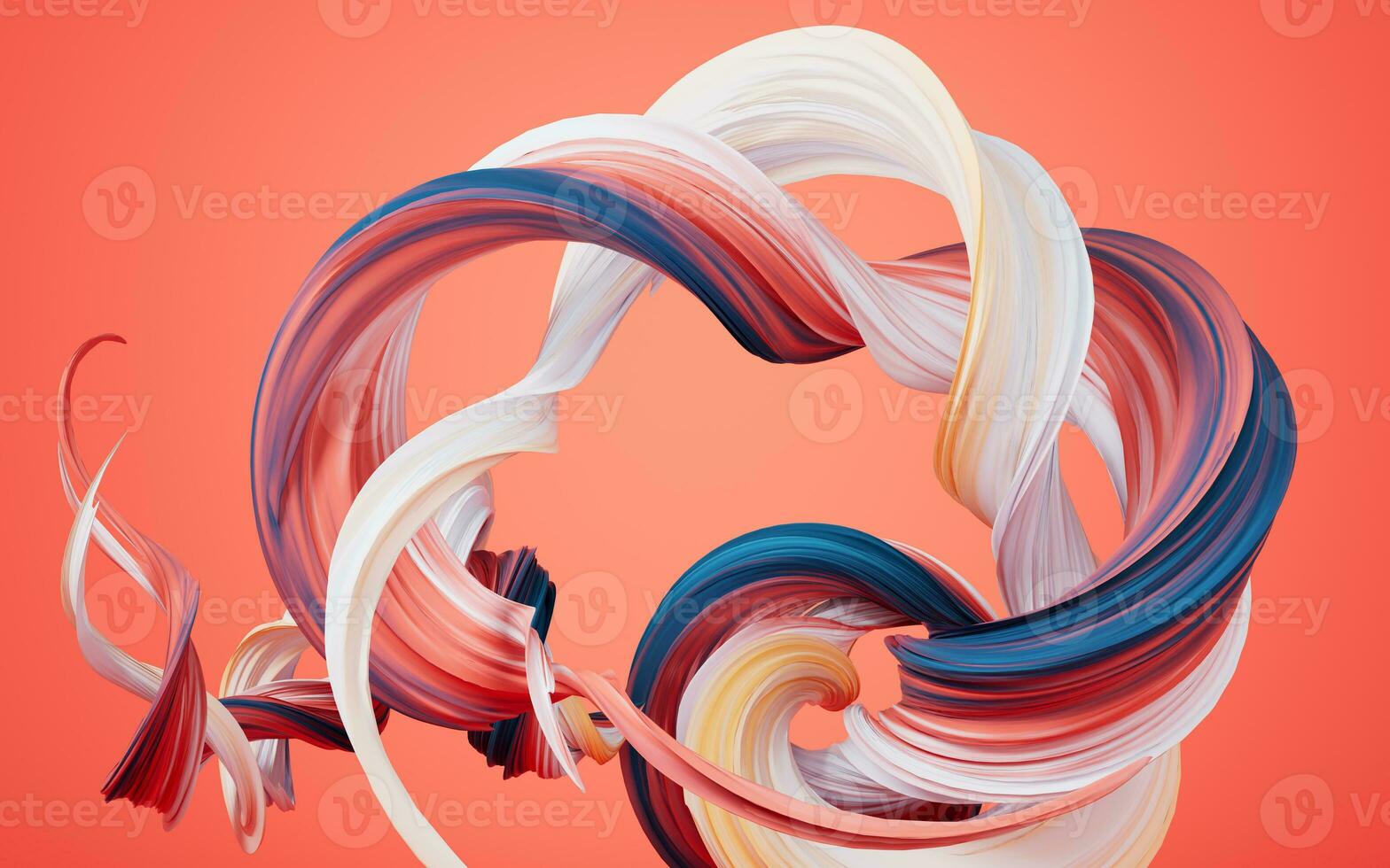 Abstract flowing gradient lines, 3d rendering. photo