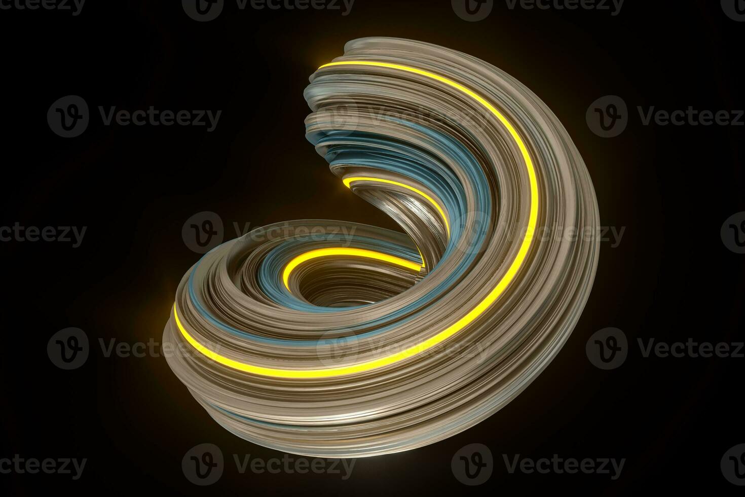 Colorful round geometry, gradient curve background, 3d rendering. photo