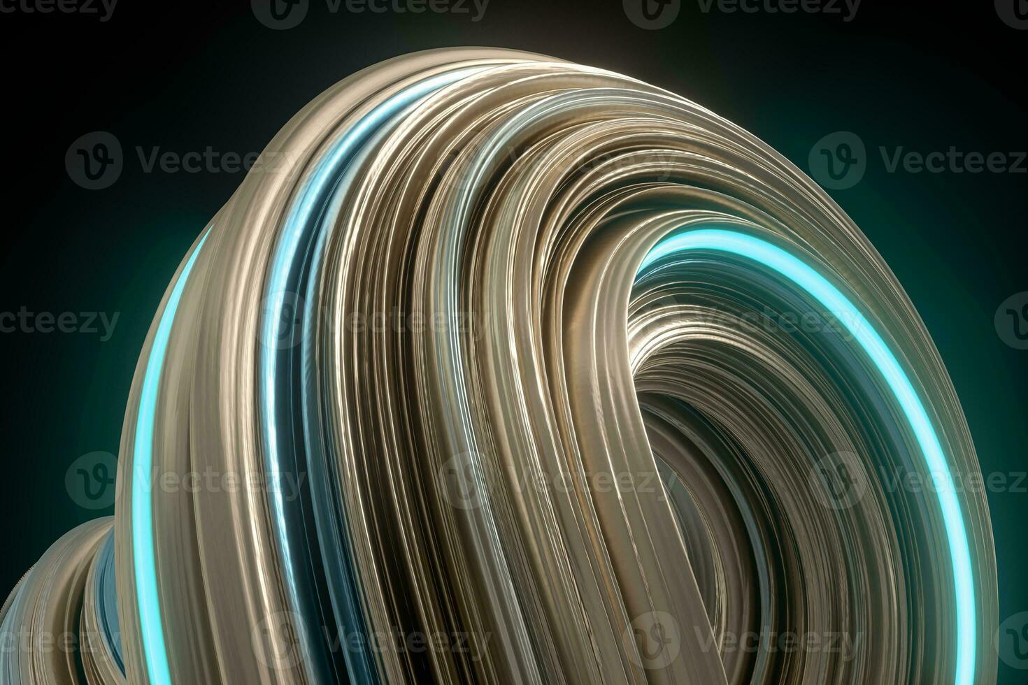 Colorful round geometry, gradient curve background, 3d rendering. photo