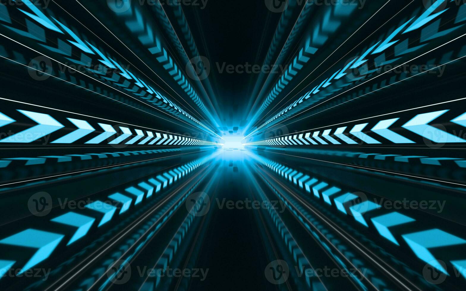 Neon with tunnel background, 3d rendering. photo
