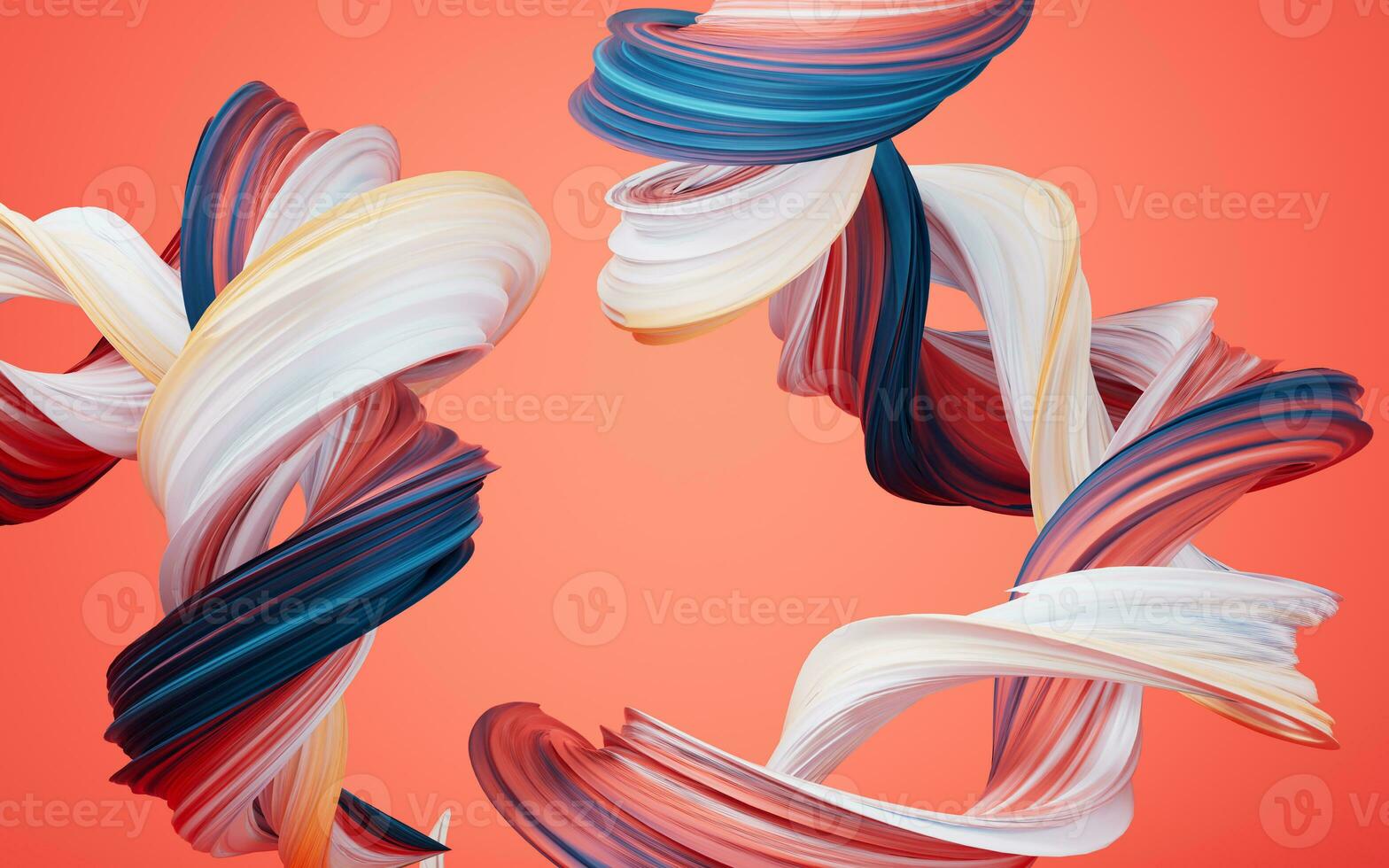 Abstract flowing gradient lines, 3d rendering. photo
