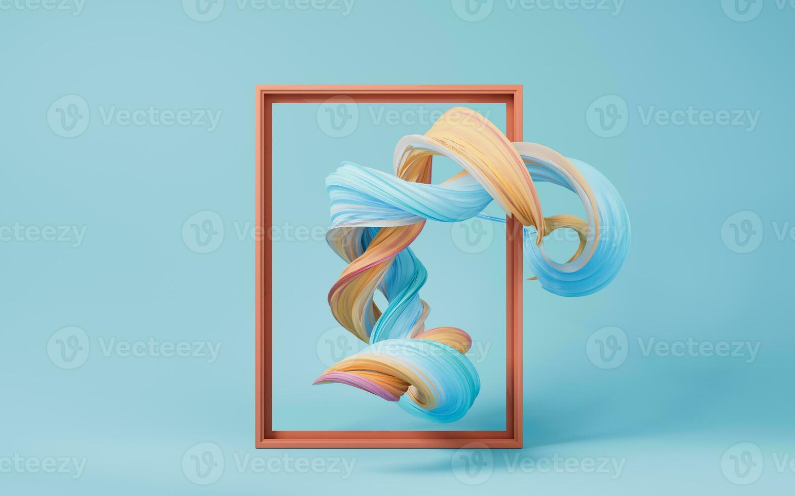 Abstract flowing gradient lines, 3d rendering. photo