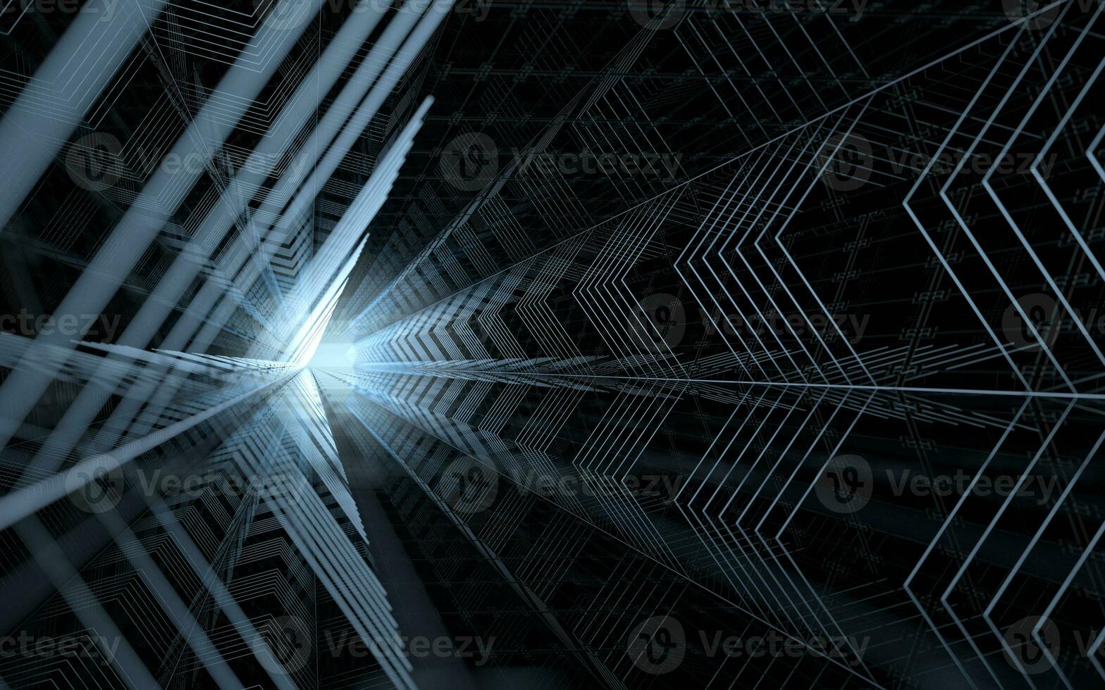 Dark tunnel background, 3d rendering. photo