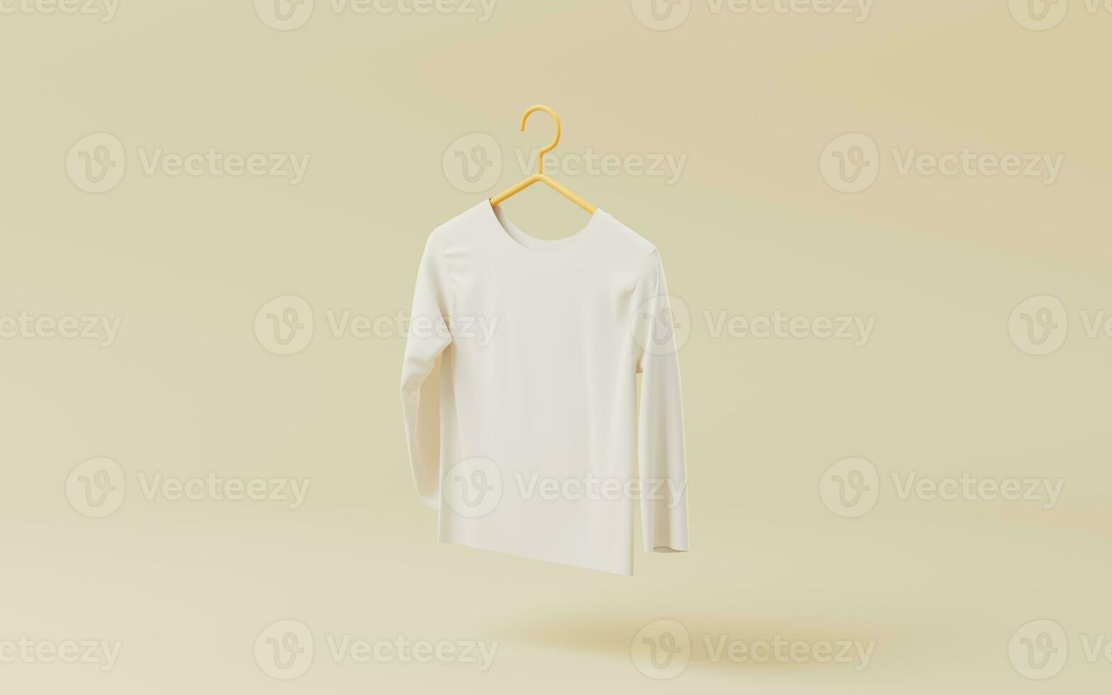 A man's shirt with yellow background, 3d rendering. photo