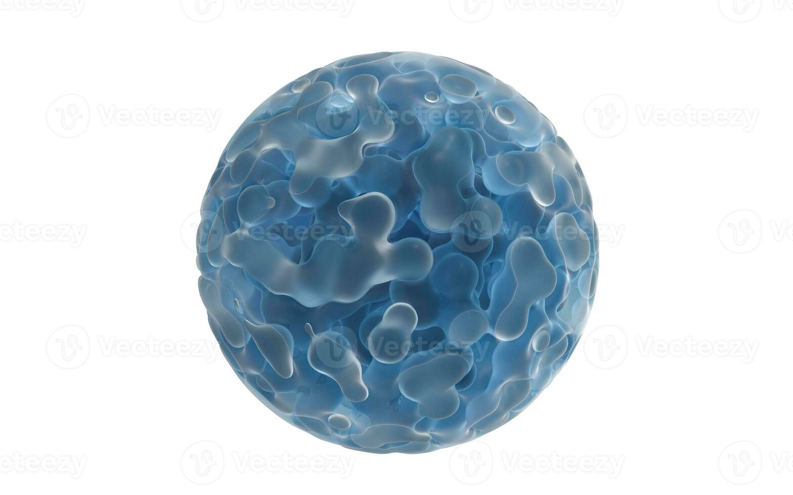 un esfera de fluido creatividad con blanco fondo, 3d representación. foto