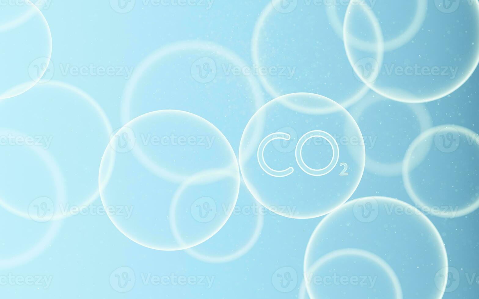 Carbon emissions with a blue background, 3d rendering. photo