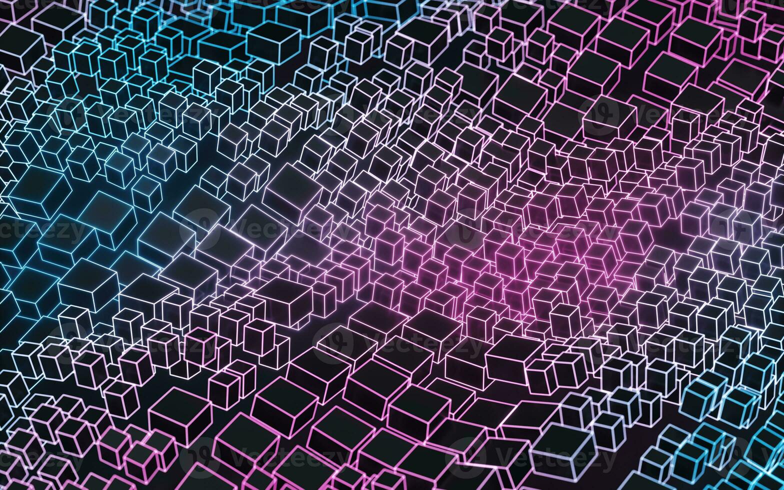 Geometric figures and cubes, 3d rendering. photo