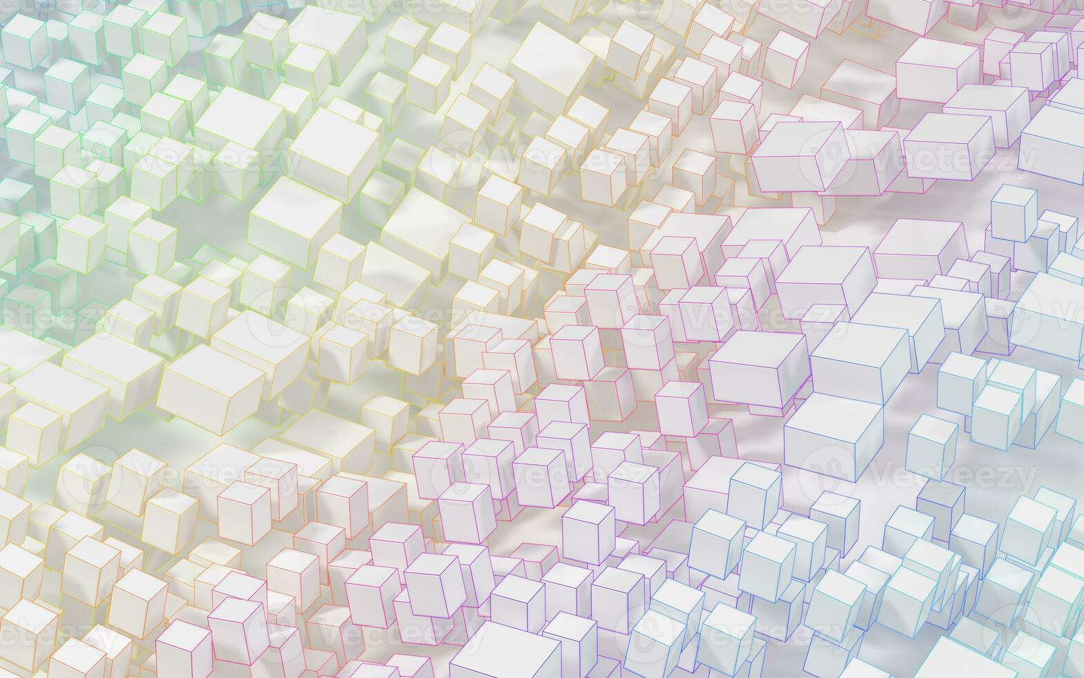 Geometric figures and cubes, 3d rendering. photo